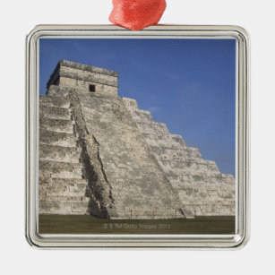 Mayan ruins at Chichen Itza, Kukulcans Pyramid Metal Ornament