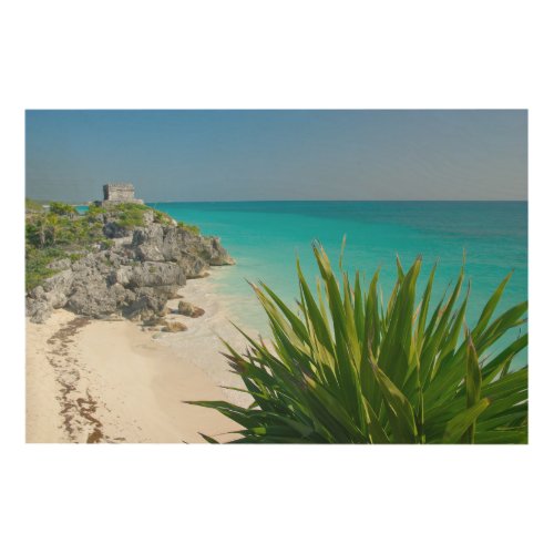 Mayan Ruins At The Beach In Tulum Wood Wall Decor