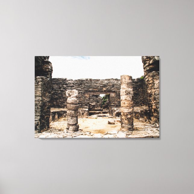 Mayan Ruins In Tulum, Mexico Canvas Print (Front)