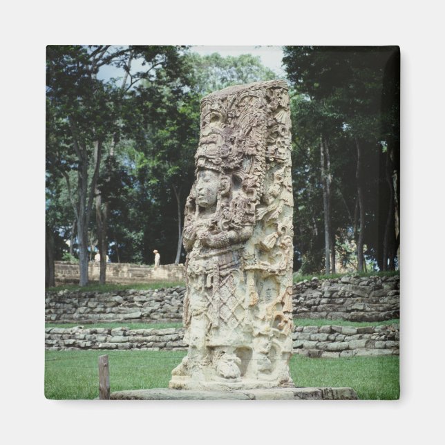 Mayan Ruins Photo Designed Square Color Magnet (Front)
