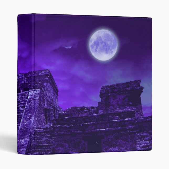 Mayan Ruins | Tulum Mexico 3 Ring Binder (Front/Spine)
