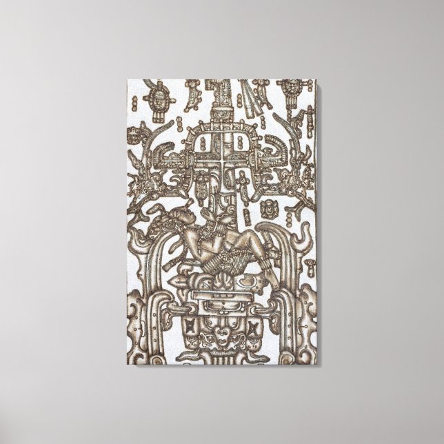 Mayan Ruler Pakal Kim the astronaut wrapped canvas Print (Front)
