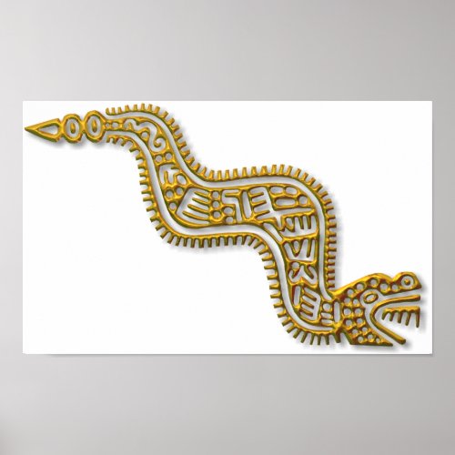 Mayan Serpent_gold Poster