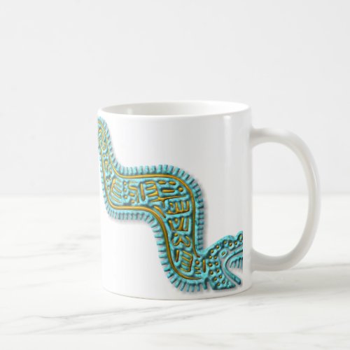 Mayan Serpent_turquoise and gold Coffee Mug