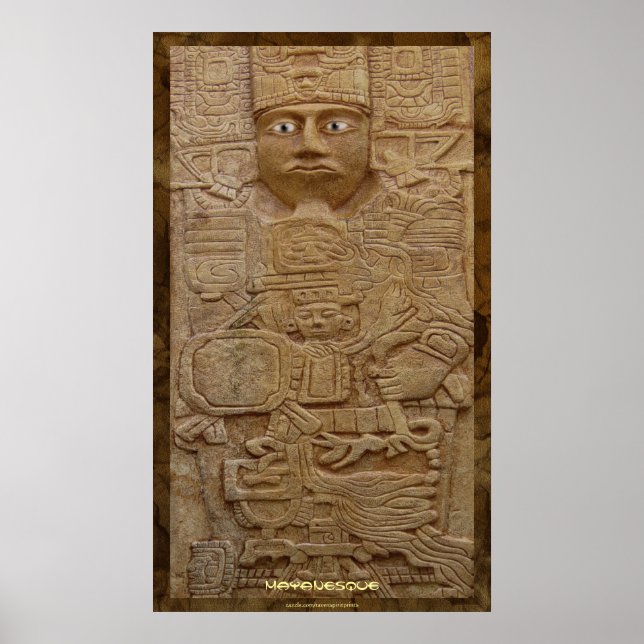 Mayan Stone Carving Art Print (Front)