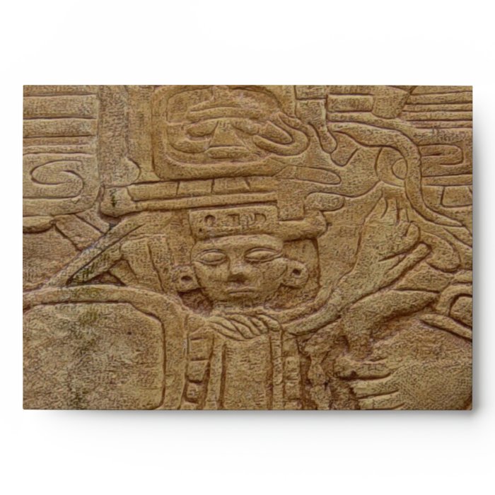 MAYAN STONE CARVING Greeting Card Envelope