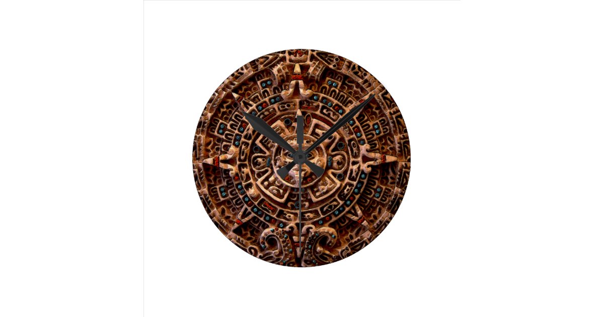 Mayan Sun Calendar Aztec Mexican History Clock | Zazzle.com
