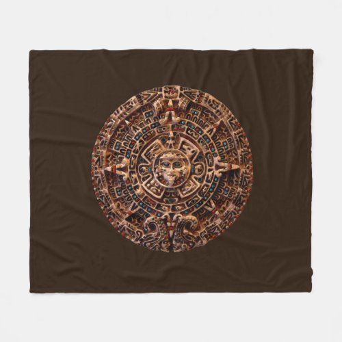 Mayan Sun Calendar  Fleece Blanket