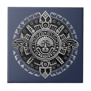 Mayan symbol ceramic tile