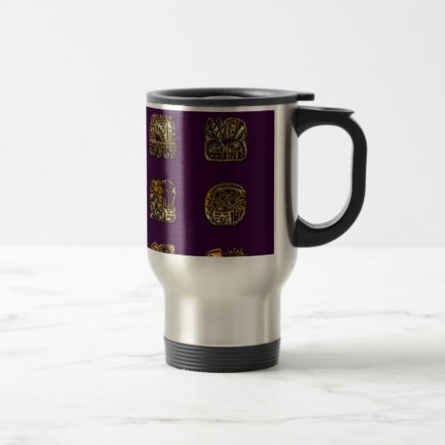 Mayan Symbols of Power History Travel Mug