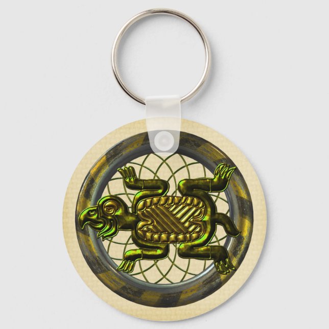Mayan Turtle Keychain (Front)