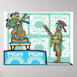Mayan Warrior And King Poster