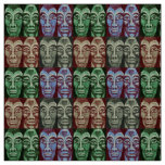 Mayan warriors - surrealism painted design fabric