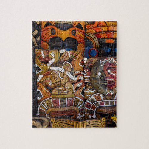 Mayan Wooden Masks in Mexico Jigsaw Puzzle