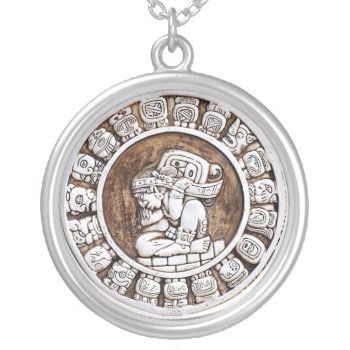 Mayan Zodiac Silver Plated Necklace by How_we_destroy at Zazzle