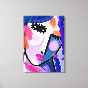 Maybe Abstract Digital Portrait of a Woman Canvas Print