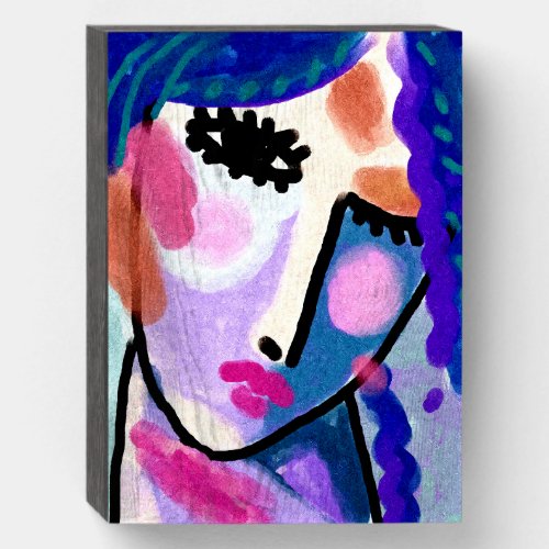 Maybe Abstract Digital Portrait of a Woman Wooden Box Sign