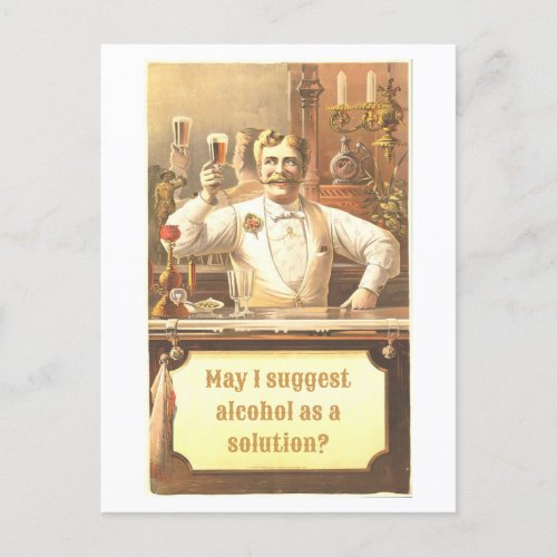 Maybe Drinking Would Help Funny Postcard