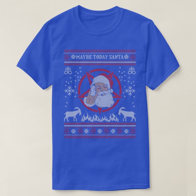 Maybe Today Santa Baphomet T-Shirt (Design Front)