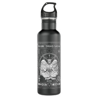 Maybe Today Satan I Satanic Tarot Verses Stainless Steel Water Bottle