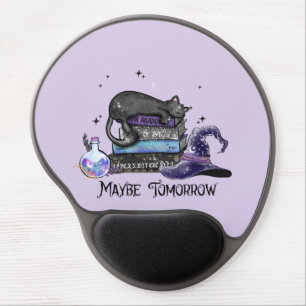 Maybe Tomorrow – Black Cat, Books & Witchy Vibes Gel Mouse Pad