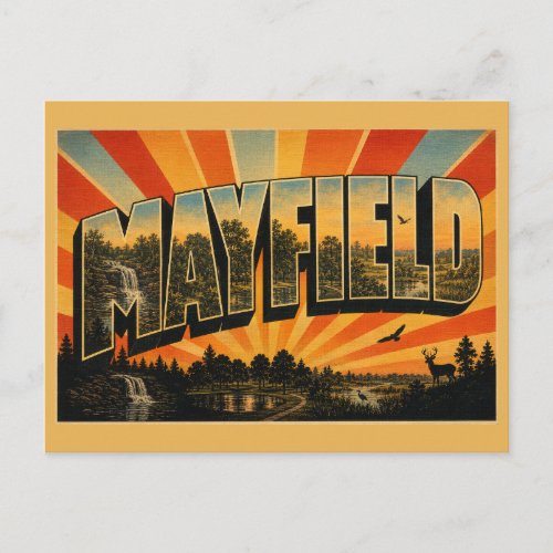 Mayfield Kentucky Woodlands Wetlands Waterfall Art Postcard
