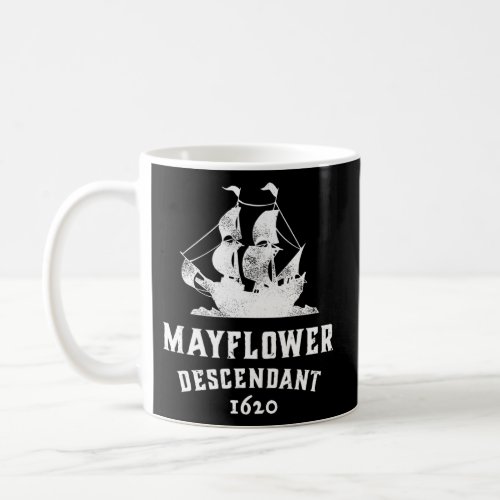 Mayflower Descendant 1620 Distressed Effect Coffee Mug