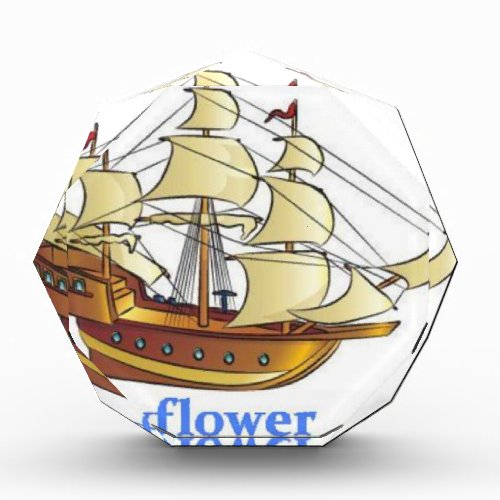 Mayflower Descendant Sailing Ship Anniversary Acrylic Award
