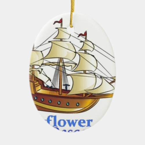 Mayflower Descendant Sailing Ship Anniversary Ceramic Ornament