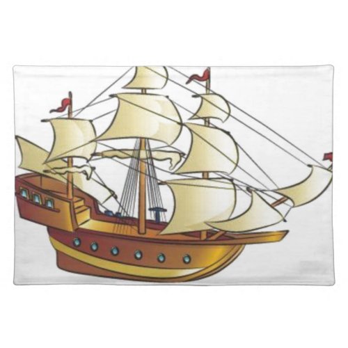 Mayflower Descendant Sailing Ship Anniversary Cloth Placemat