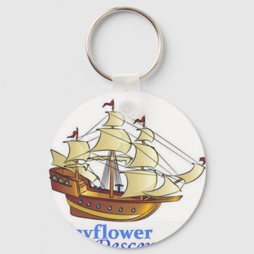 Mayflower Descendant Sailing Ship Anniversary Keychain