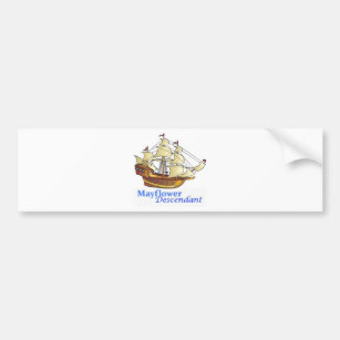 Mayflower Descendant Sailing Ship Bumper Sticker