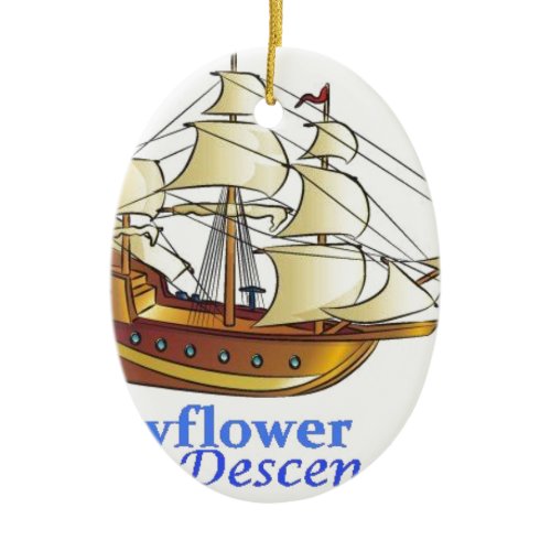 Mayflower Descendant Sailing Ship Ceramic Ornament