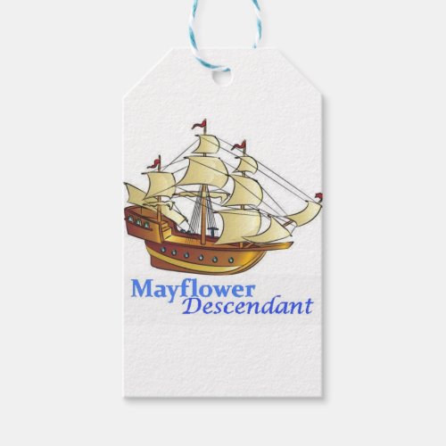Mayflower Descendant Sailing Ship Gift Tags