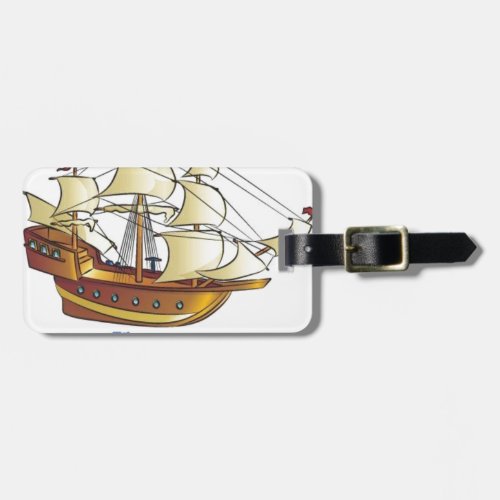 Mayflower Descendant Sailing Ship Luggage Tag