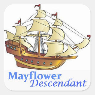 Mayflower Descendant Sailing Ship Square Sticker