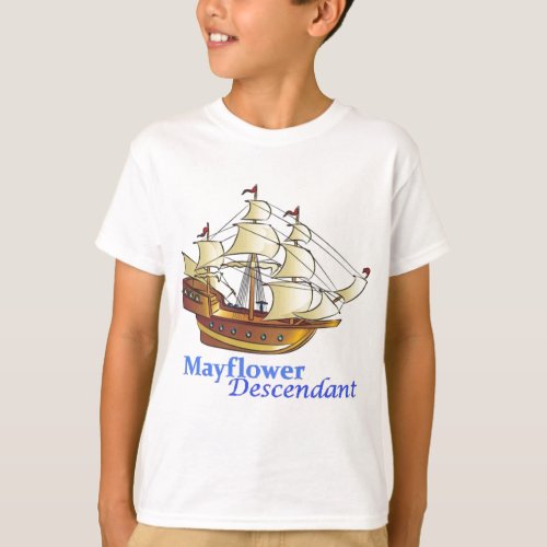 Mayflower Descendant Sailing Ship T_Shirt