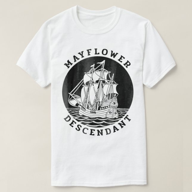 Mayflower Descendant  T-Shirt (Design Front)