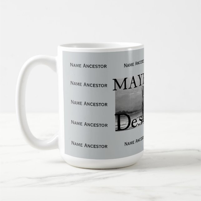 Mayflower Descendant w/Room for 14 Ancestor Names Coffee Mug (Left)