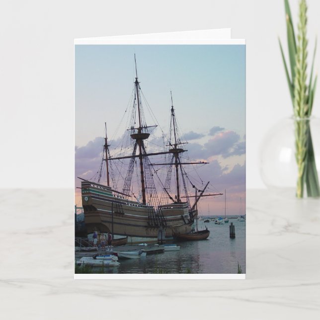 Mayflower II at Sunset Card (Front)