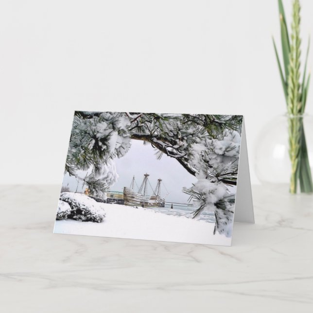 Mayflower II, Plymouth, MA Holiday Card (Front)