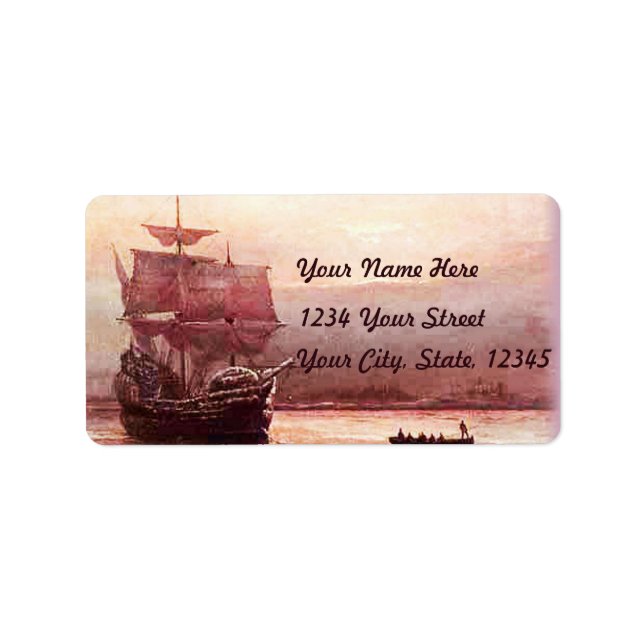 Mayflower in the Hudson Harbor Address Labels (Front)