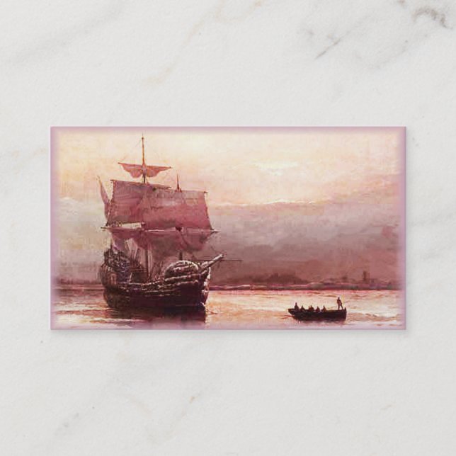 Mayflower in the Hudson Harbor Business Cards (Front)