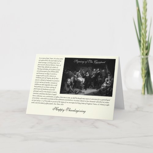 Mayflower Pilgrim Fathers _ Signing of the Compact Holiday Card