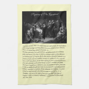Mayflower Pilgrim Fathers - Signing of the Compact Towel