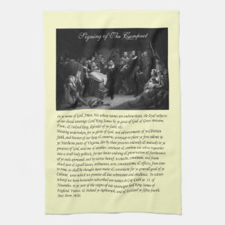 Mayflower Pilgrim Fathers - Signing of the Compact Towel