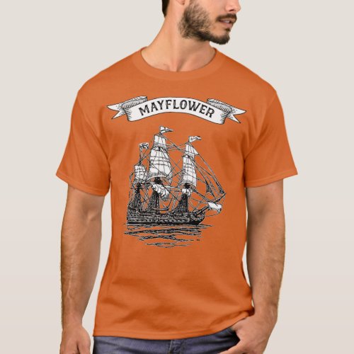 Mayflower Ship 400th Anniversary 1620 2020 Retro T_Shirt