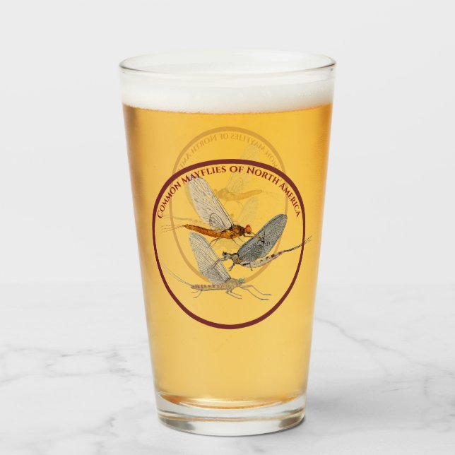 Mayfly Beer Pint Glass (Front Filled)