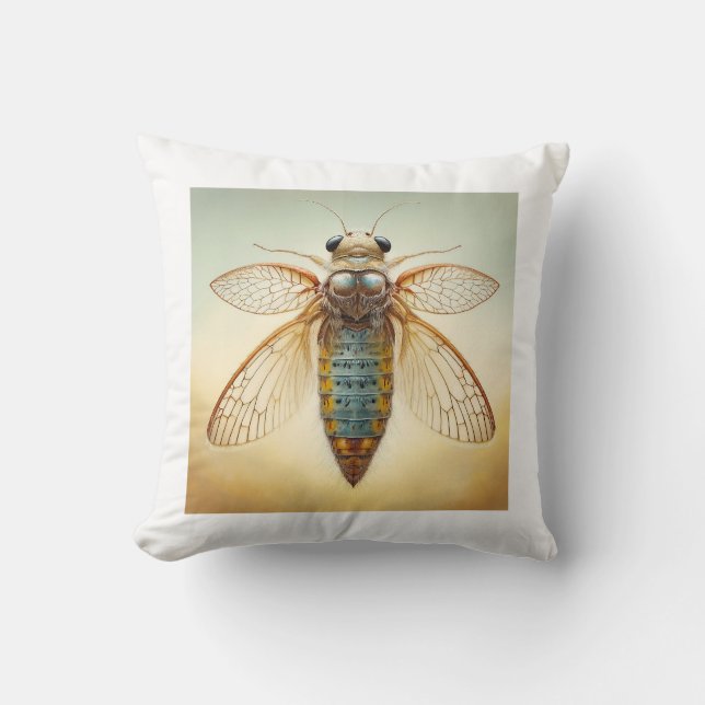 Mayfly Ephemeroptera 060624IREF106 - Watercolor Throw Pillow (Front)