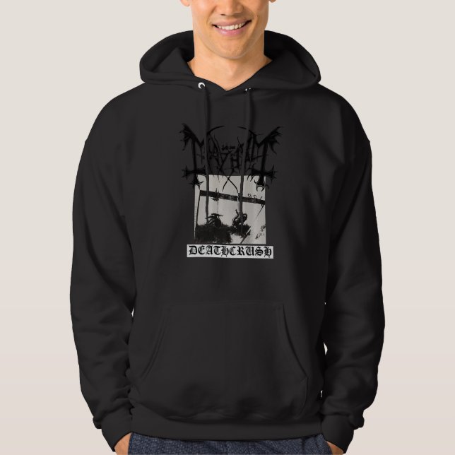 Mayhem Deathcrush Original Front & Back Print Blac Hoodie (Front)